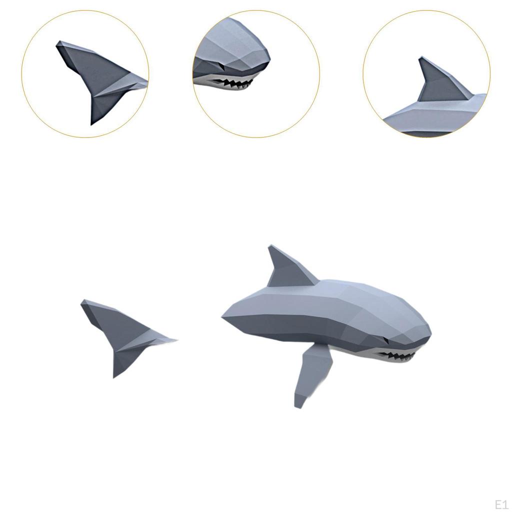 3D Shark Paper Model ,Handmade Unique Wall Decor,Home Office Decoration,DIY Craft Animal