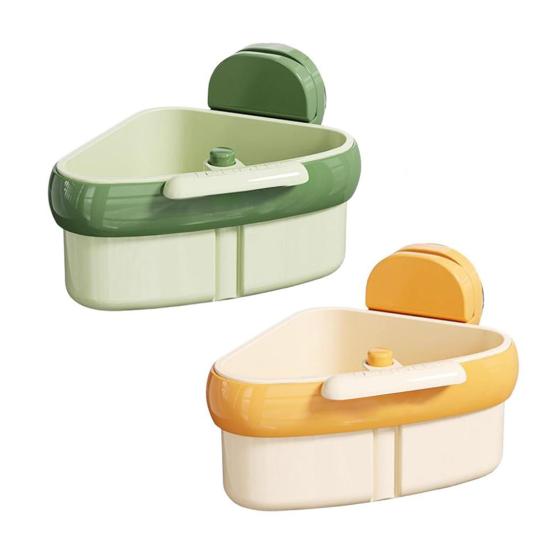 2Pcs Sink Strainer Baskets Large Capacity Automatic Dumping Simple Installation Suction Cup Sink Corner Racks for Kitchen