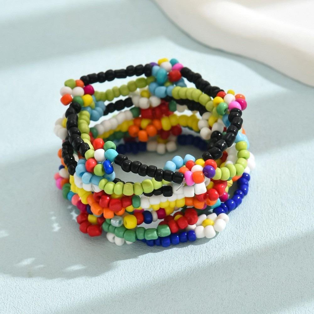 8 шт. Богемский эластичный браслет из бусин, набор браслетов с шармами ручной работы, Пляжный