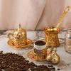 Позолоченный турецкий медный кофейник, кофейник традиционного дизайна, кофейник, кухонная утварь кофейника, кофейник эспрессо