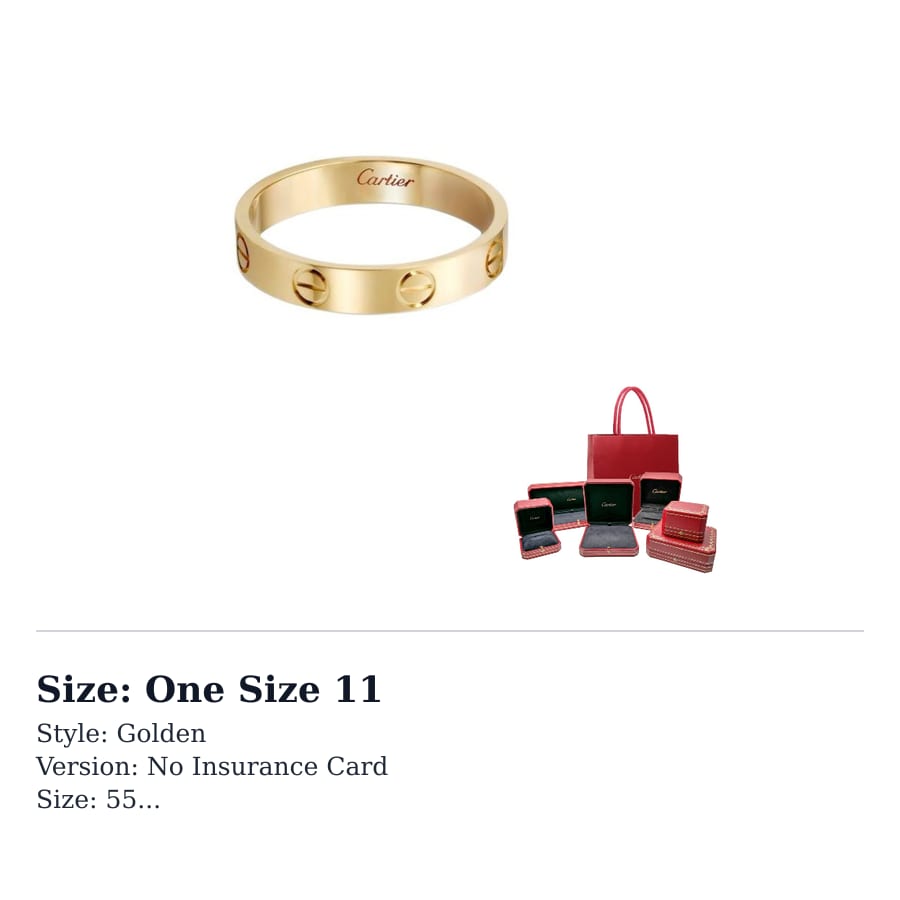 Cartier ЛЮБОВЬ 18-каратные золотые кольца Унисекс Золото B4085000