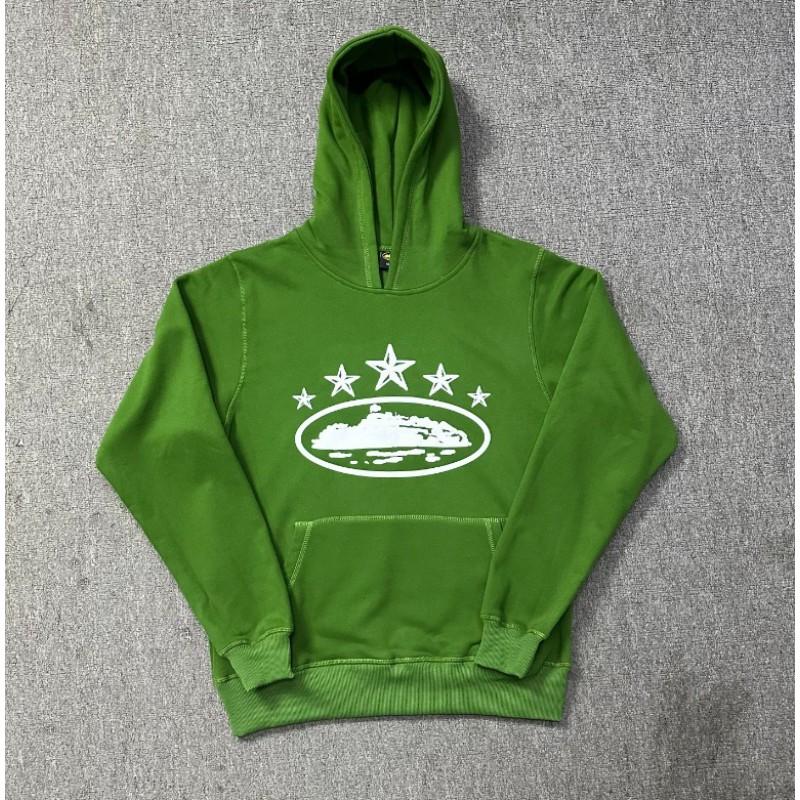 Corteiz Classic Ship Print Fleece Hoodie Sweatshirt Men Women Streetwear Loose Fit Casual Wear