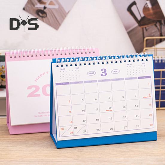 Маленький настольный календарь 2025 года, перекидной настольный календарь, ежемесячный планировщик, органайзер для управления временем для домашнего офиса и школы