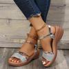 Summer New Large Size Fish Mouth Women's Shoes Wedge Heel Women's Sandals