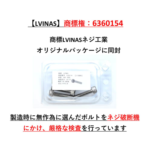 LVINAS "M6x30" M6 30mm Stainless Steel Hex Socket Head Bolts (Pack of 10) Made in Japan [SUS] [JIS Standard] Strength Classification "A2-70" Stamped (