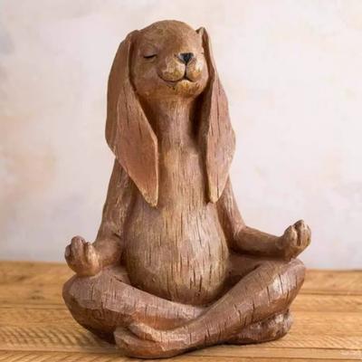 Поза лотоса ручной работы - фигурка кролика для йоги - декор для дома и сада, коллекционная фигурка - фигурки кролика для йоги ручной работы, настольные полочные фигурки для дзен-декора