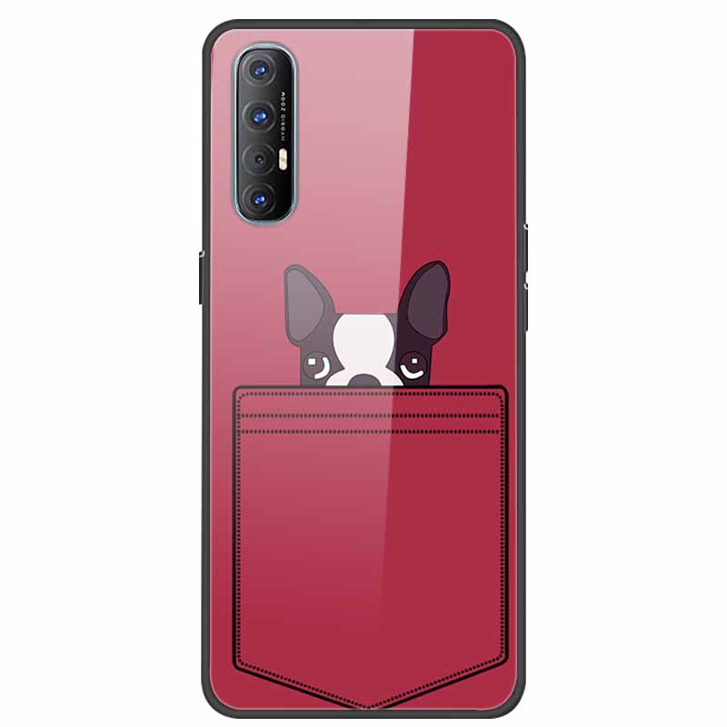 Tempered Glass Case For Oppo Reno 3 Pro 5G Case 6.5" Hard Phone Back Cover Soft Bumper For Oppo Reno3 Pro Case Funda Para PCRM00