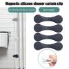 Magnetic Silicone Shower Curtain Clips For Liner, Self Adhesive Windproof Splash Holders Prevent Water Splashing Out