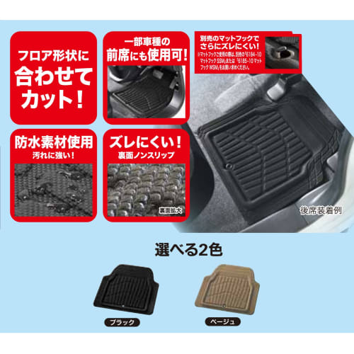 BONFORM Car Mat, Cut Shape, For Light/Normal Cars, For Front/Rear Use, 1 Piece, Waterproof, Fully Washable, Anti-slip Treatment, Free Cut, Front SS Re