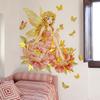 Tj13578 Hand-Painted Flower Fairy Bronzing On Flowers Wall Sticker Decoration Children'S Room Bedroom Background Self-Adhesive