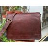Кожаная сумка-мессенджер через плечо для ноутбука, портфель, мужская, винтажная, с полным клапаном