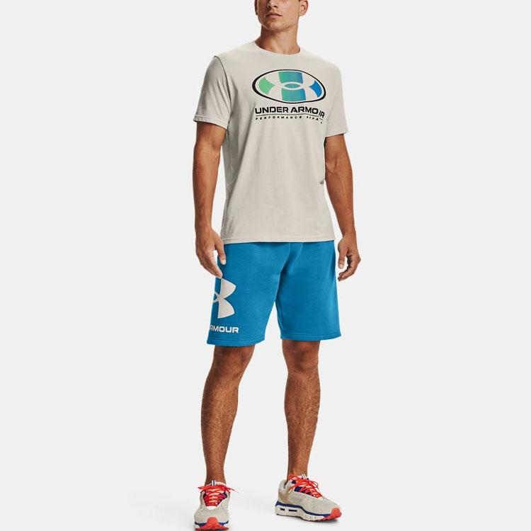 Under Armour Футболка с круглым вырезом и логотипом, мужские топы Summit-White 1361676-110