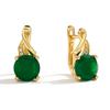 925 Sterling Silver Yellow Color Green Agate Earrings Simple Fashion Design Women Daily Wear Fine Jewelry