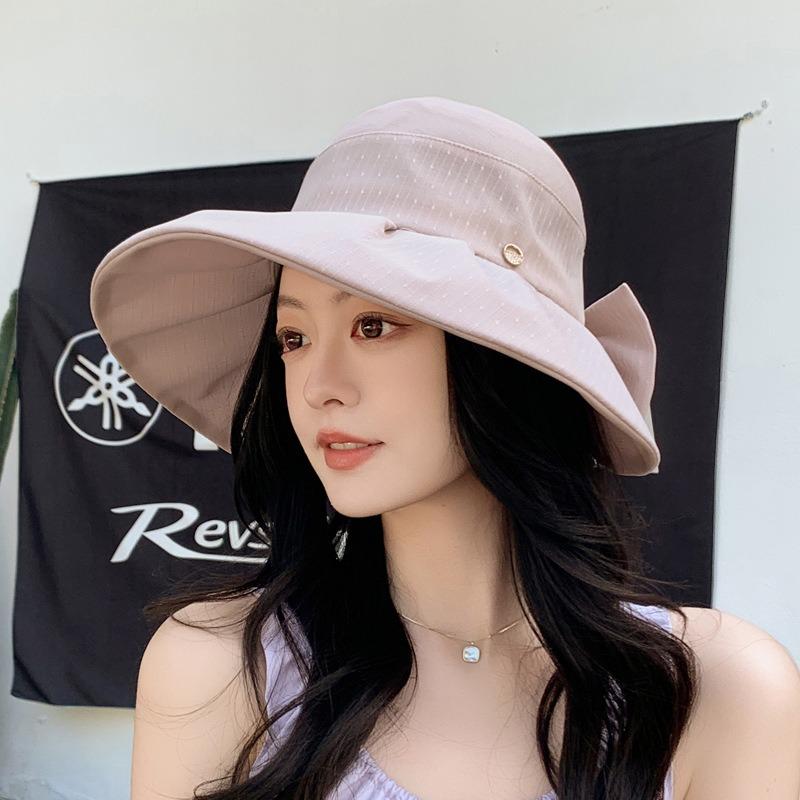 Новая маленькая стандартная шляпа-панама с бантом, летняя солнцезащитная шляпа от солнца, универсальная шляпа-панама, для путешествий на открытом воздухе, отпуска, пляжа, тренд