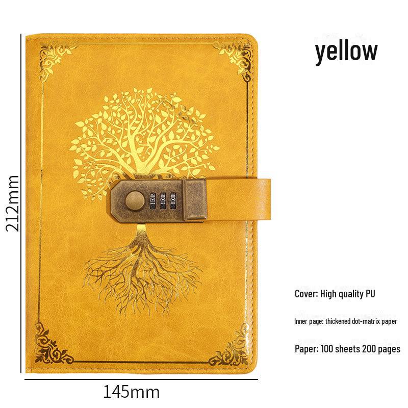 Подарочный набор из ретро-блокнота с паролем формата А5: Ежедневник деловых встреч в офисе с возможностью настраиваемого логотипа.