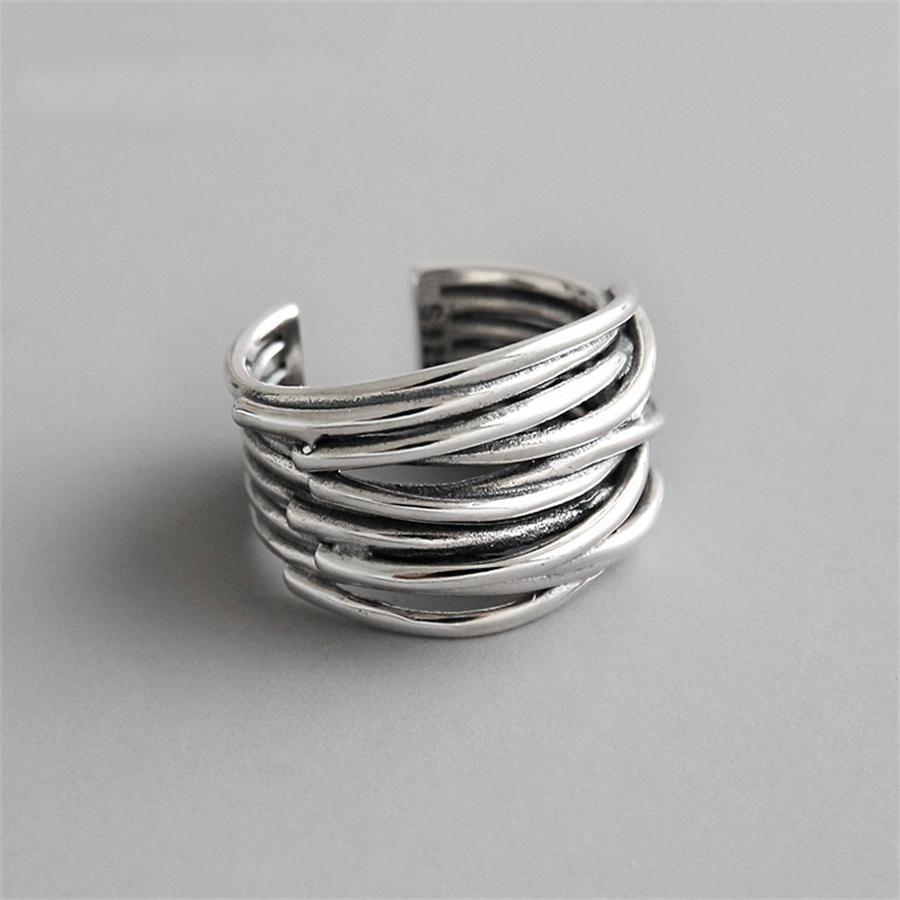 INS Fashion Серебряный цвет нерегулярные жидкие лавовые каплевидные кольца для женщин геометрический поворот панк открывающееся кольцо ювелирные изделия