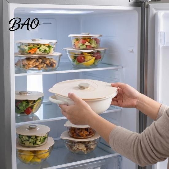 Flexible Food Sealing Lids for Leftovers Universal Silicone Bowl Lid, Microwave Splatter Cover, Grade Heat Resistant Cooking Vacuum Leak Proof