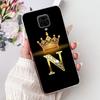 Прозрачный чехол для Xiaomi Redmi Note 9s Чехол Модный Роскошный Буквы A-Z Корона Мягкий ТПУ Чехол для телефона M2003J6A1G