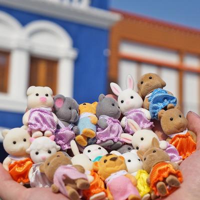 Кукольный домик 1:12 масштабных фигурок лесной семьи кролика утки оленя детеныша животного набор для гостиной миниатюрная мебель ролевые игры подарки для девочек