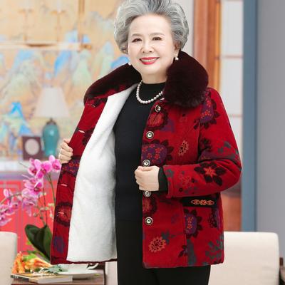 Хлопковое пальто, 70-летняя пожилая женщина, Хлопковая куртка, Хлопковая одежда свекрови, Бархатная теплая одежда, Хлопковая одежда свекрови