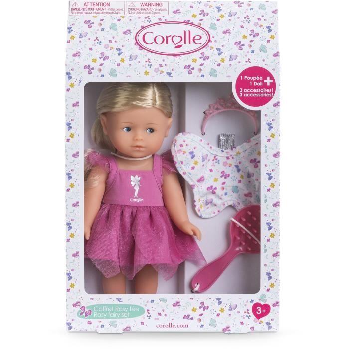 Coffret Mini Corolline - Corolle - Rosy Fée - Poupée en vinyle - Robe de fée - Ailes de papillon