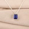 Драгоценный камень Синий Сапфир Ювелирное изделие из стерлингового серебра 925 пробы Цепочка Подвеска 0,69" Для девочек PP-58-3