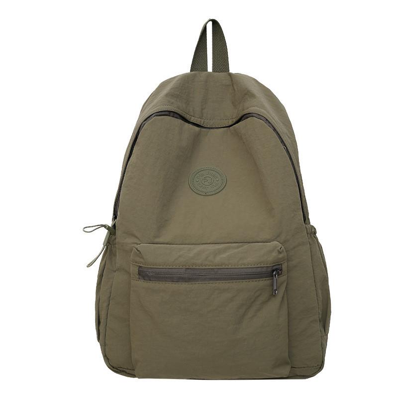 Backpack Simple Foldable With Solid Color And Letter Decoration Design Daily For
