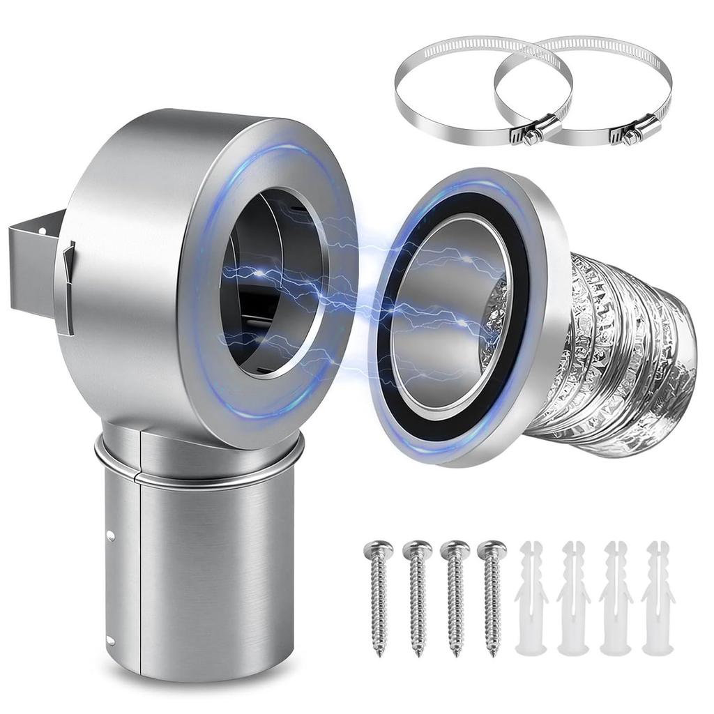 Magnetic Dryer Vent Coupling 90 Degree Strong Magnetic Self Connection Dryer Vent Connector with 4 Inch Pipe