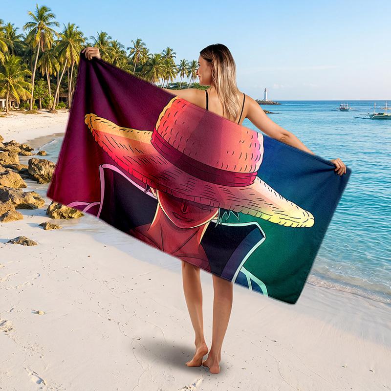 One Piece Printed Swim Towel, Portable Water Absorbent Towel for Beach Camping Daily Bathroom Use