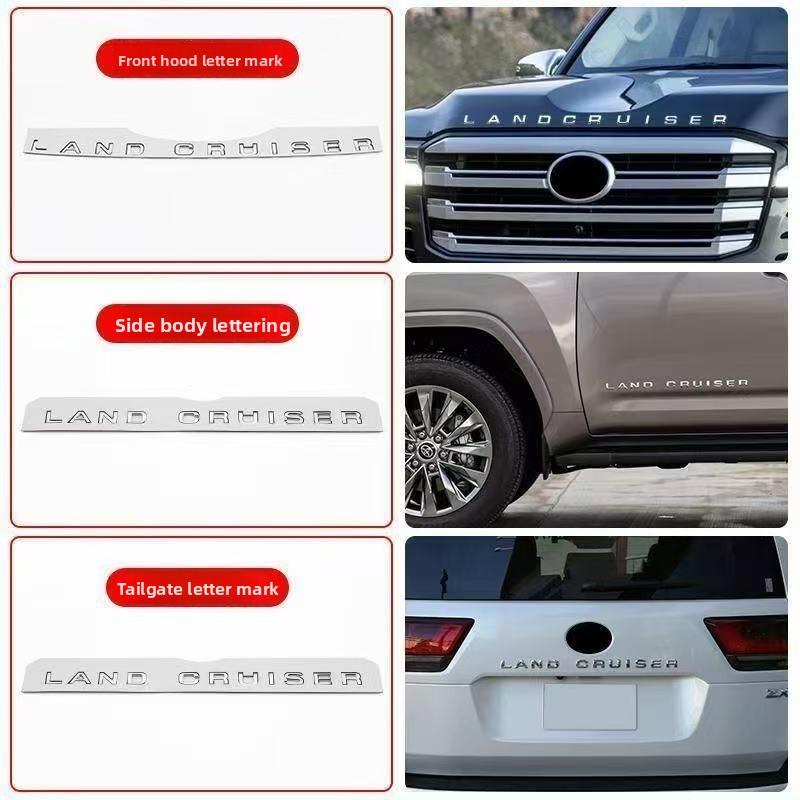 3D ABS Наклейка с буквами Land Cruiser для Toyota Land Cruiser 300 LC300 2021-2023 VXR GXR Значок на капот Внешняя модификация VE4 kyzm5