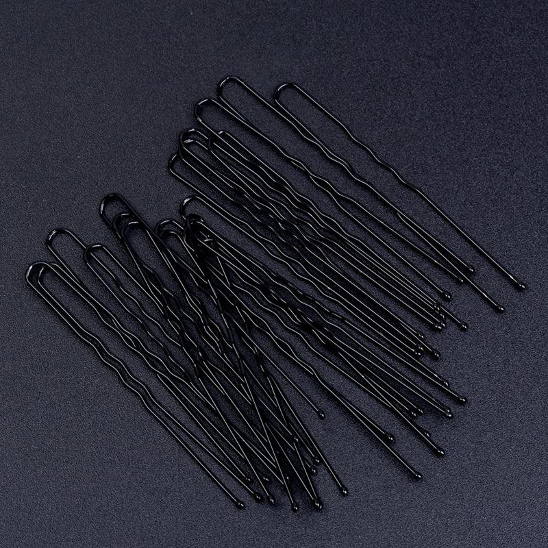 10pcs Women Gold Black Drip Invisible Hair Grips Curly Wavy Bobby Pins for Daily Use Wedding Party