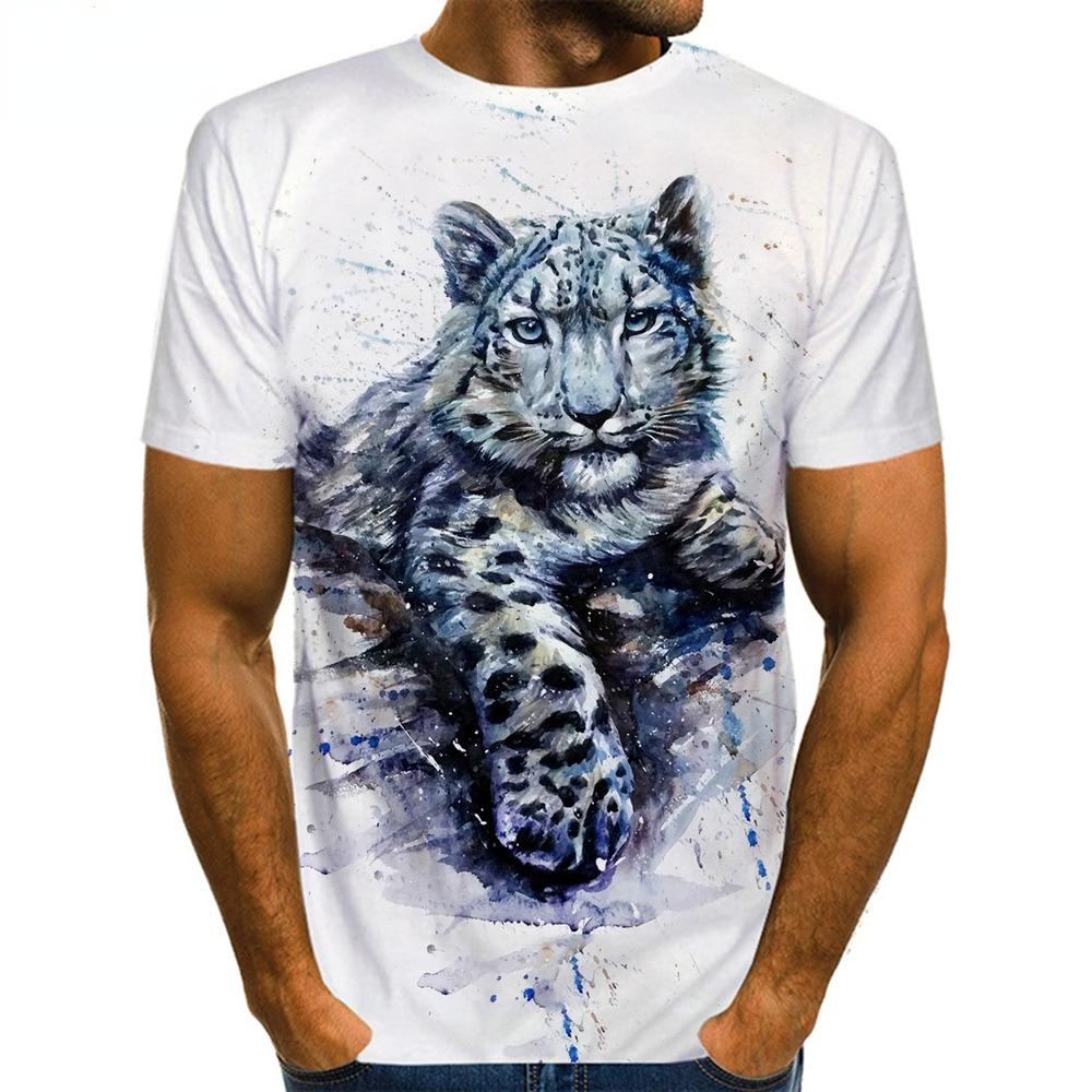 Мужская футболка с леопардовым принтом и 3D-принтом, мужская летняя футболка с рисунком животных и изображением зверя, женская/мужская новинка, уличная одежда в стиле хип-хоп