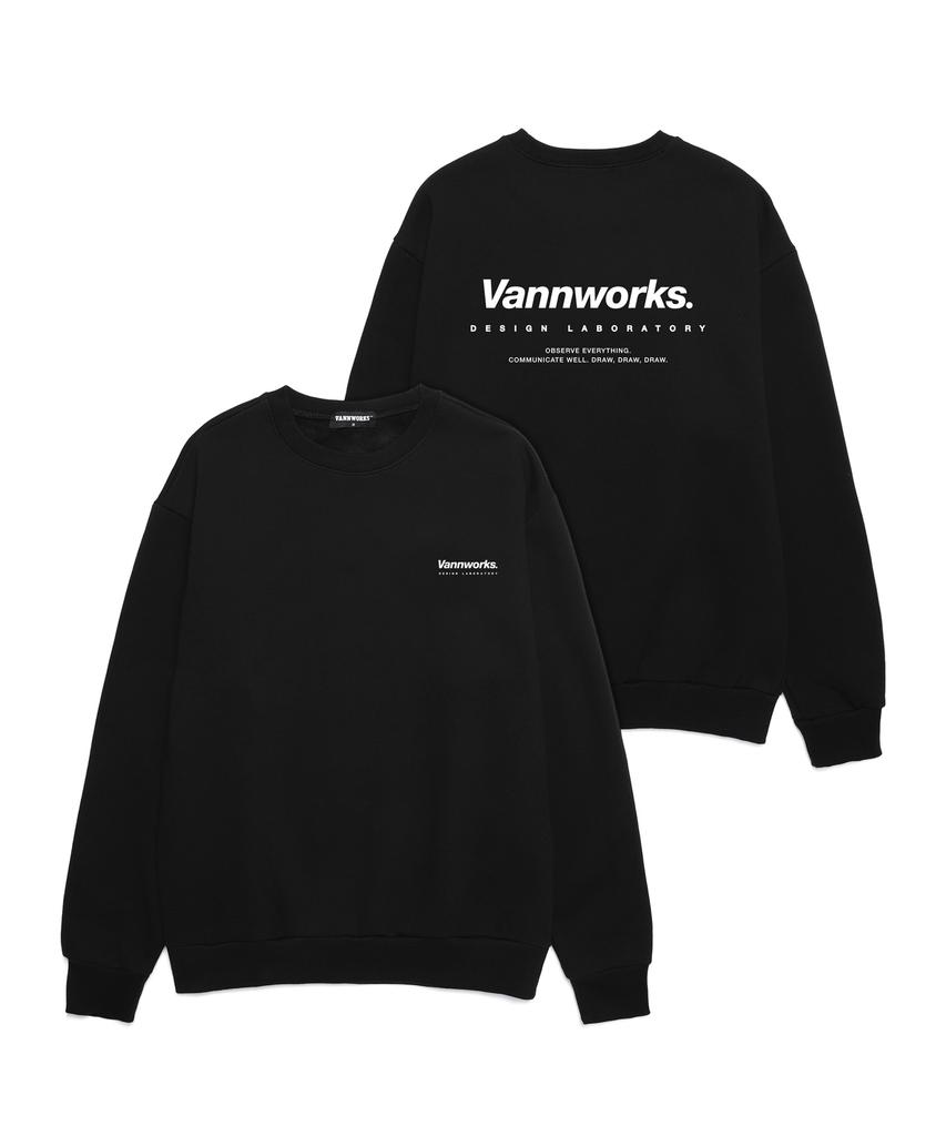 VANNWORKS New Minimalism Logo Oversized Sweatshirt (Vncts101) Black