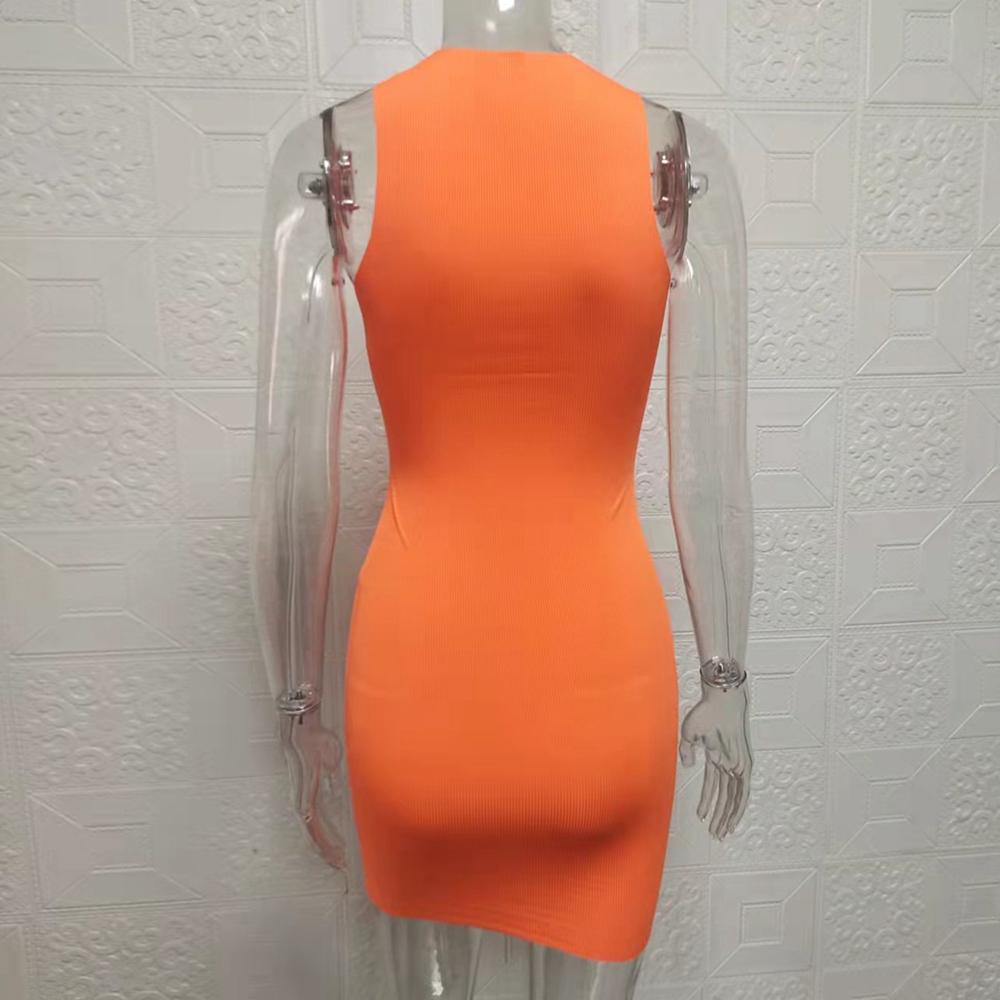 Женское платье без рукавов с круглым вырезом, летнее однотонное платье для похудения ягодиц