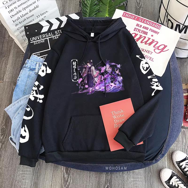 Funny Anime Demon Slayer Kochou Shinobu Hoody Pullovers Women/Men Harajuku Beautiful Girl Fashion Streets Winter Warm Sweatshirt