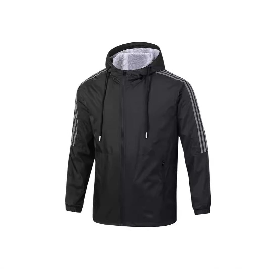 Весенние и осенние пальто для мужчин и женщин, классическая куртка с капюшоном и тремя полосками, спортивная повседневная модная мужская куртка