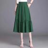 Легкая плиссированная юбка А-силуэта большого размера с эластичной высокой талией для лета