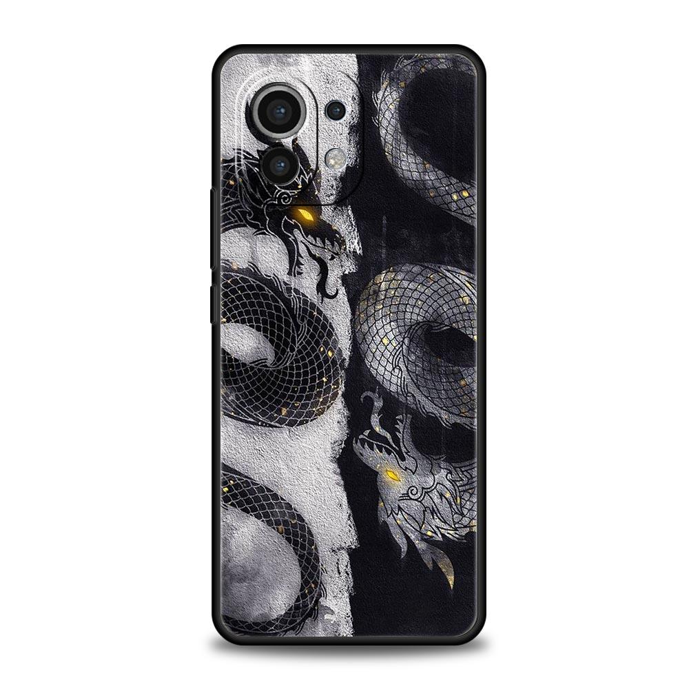 Чехол для телефона Дракон для Xiaomi Mi 15 14 Pro 13 12 11 Lite 5G 10T 11T 12T 13T 14T Poco X6 X5 X4 X3 NFC F3 F4 GT Черный чехол