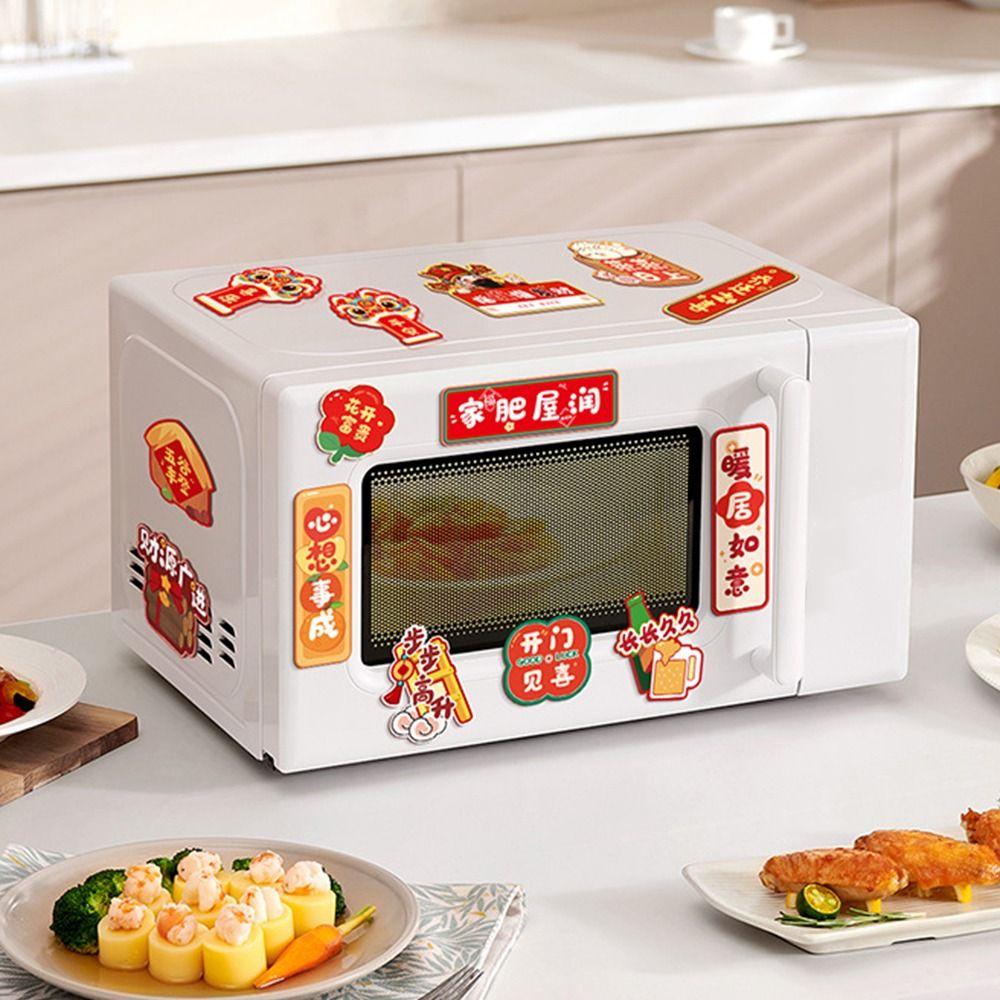 8Pcs/set Creative New Year Magnetic Sticker Traditional Chinese Cartoon Celebrating Blessing Refrigerator Festival Soft