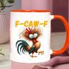Персонализированная кружка F-Caw-F Chicken 15 унций керамическая кофейная чашка смешной петух фермерское животное юмор кружка многоразовая подходит для мытья в посудомоечной машине и микроволновой печи посуда для напитков
