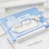 Transparent Test Paper Storage Bag Solid Color File Folder Bag File Pocket  School Office Supplies