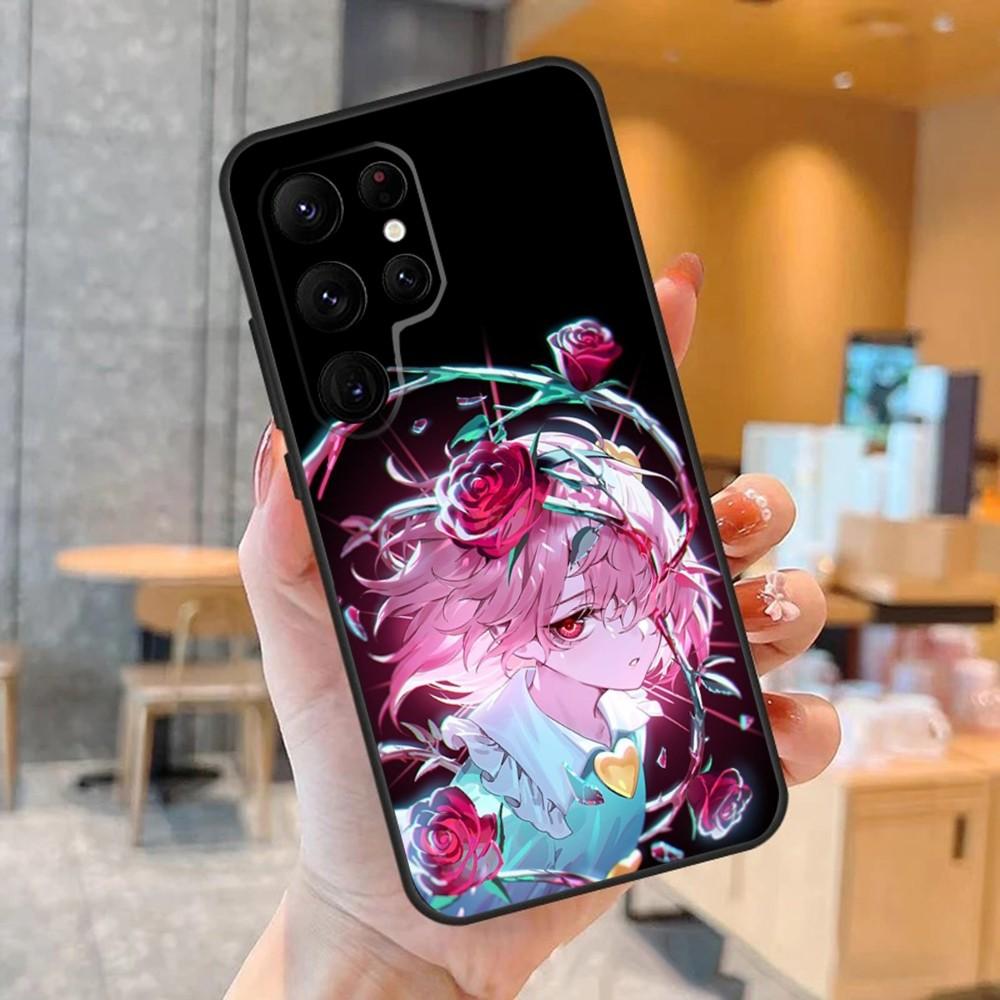 Чехол для телефона Touhou Project Yuyuko Для Samsung S24, S23, S22, S21, Ultra Pro S10, S30 Plus, S9, 20 lite Черный Чехол