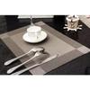 HappyHome Placemats, Set of 4, Reversible, Water-Repellent, Stain-Resistant, Washable, Easy to Clean, 30 x 45 cm (Silver)