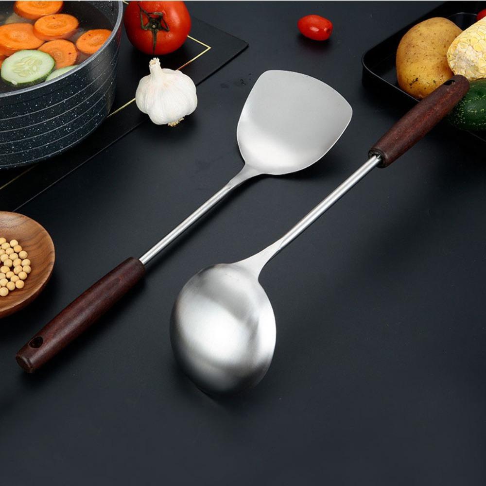 Stainless Steel Cooking Spoon Thickened Cooking Shovel  Kitchen Utensils  Accessories Essentials