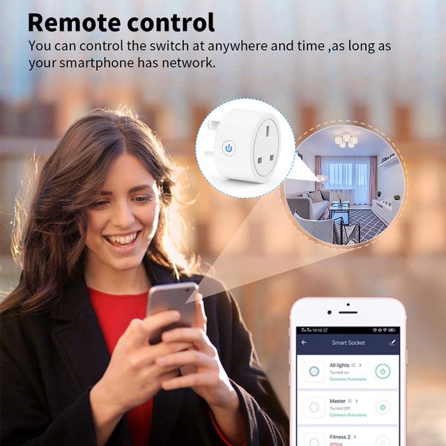 Умная WiFi-розетка UK – Совместимость с HomeKit и Alexa, Голосовое управление / Управление по таймеру