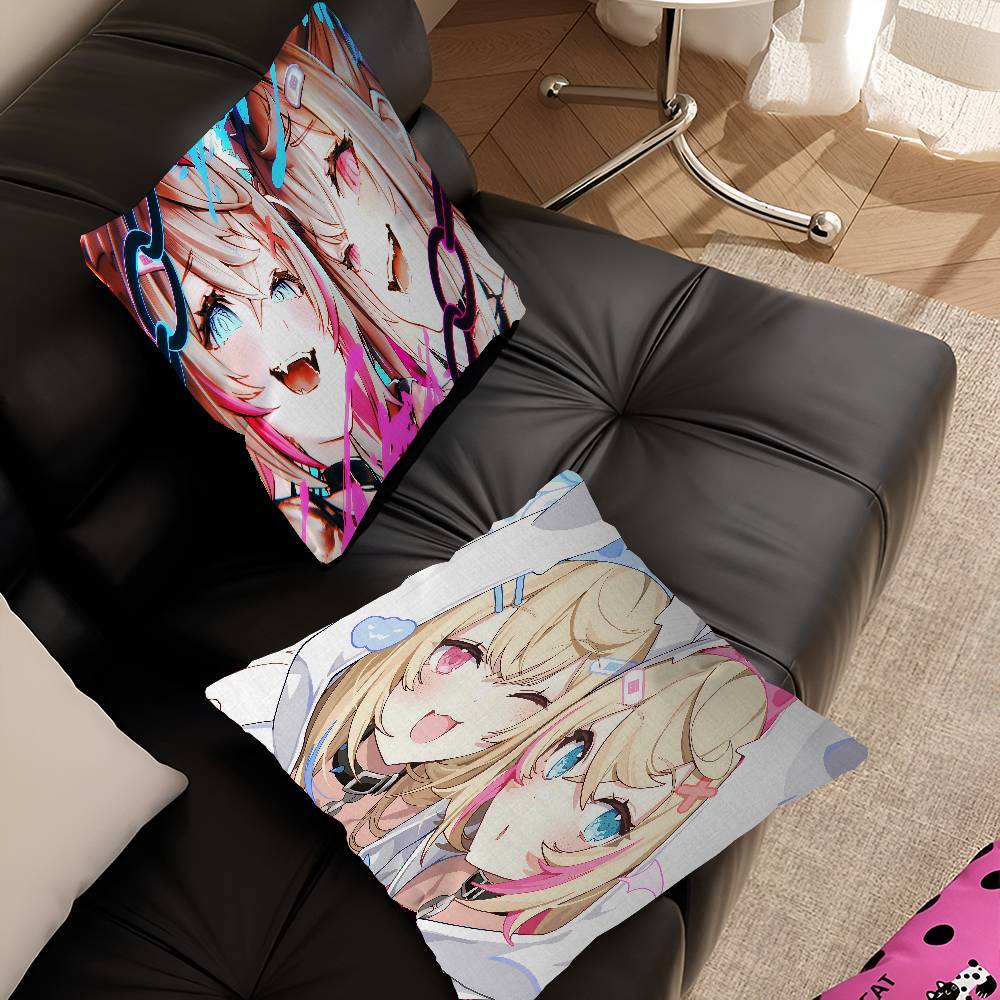 FuwaMoco Fuwawa Mococo Hololive Vtuber Подушка Чехол для подушки Наволочка Гостиная Диван Домашний Декор Индивидуальный