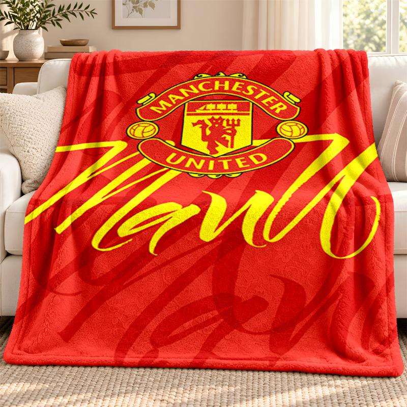 FC Manchester blanket Flannel Blanket Soft Cozy Plush Throw for Sofa Bed Lightweight Home Decoration Outdoor camping