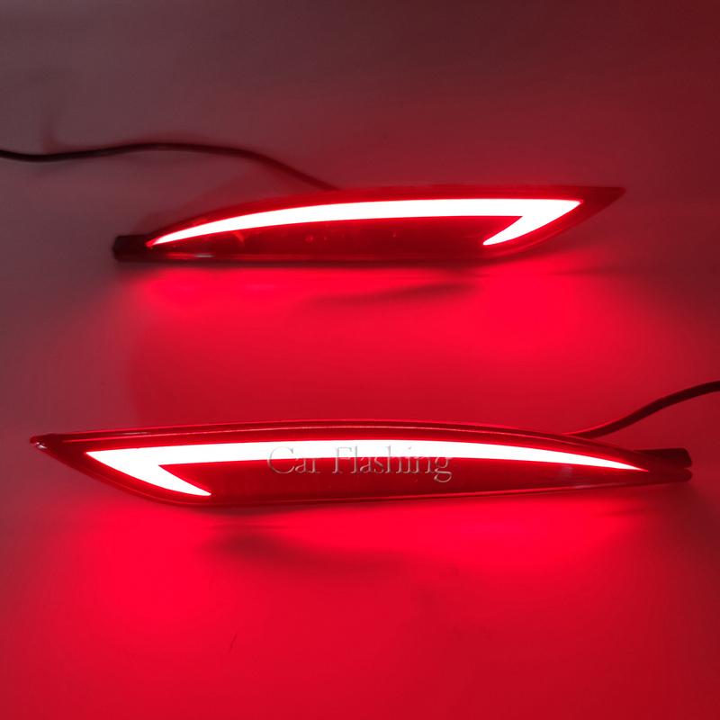 Car Flashing 1 Set LED Rear Bumper Reflector For Hyundai Sonata 8 2010 2011 2012 2013 2014 Brake Light Fog Lamp Turn signal