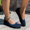 Туфли на плоской подошве с большим круглым носком, женские туфли-бобы, спортивная и повседневная обувь