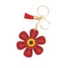 Charm Sunflower Keychain Tassels Flower Bag Pendant Car Keyring PU Leather Key Ring  Men